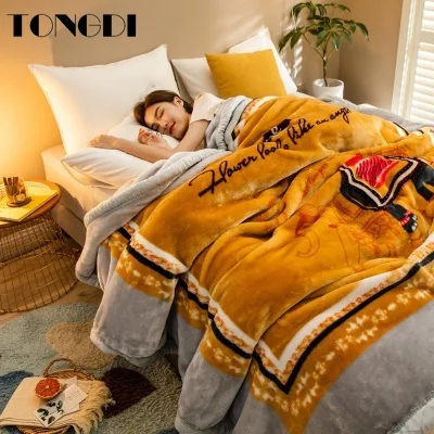 

TONGDI Warm Super Soft Children Cashmere Raschel Blanket Thicken Elegant Fleece Luxury Decor For Cover Sofa Bed Bedspread Winter