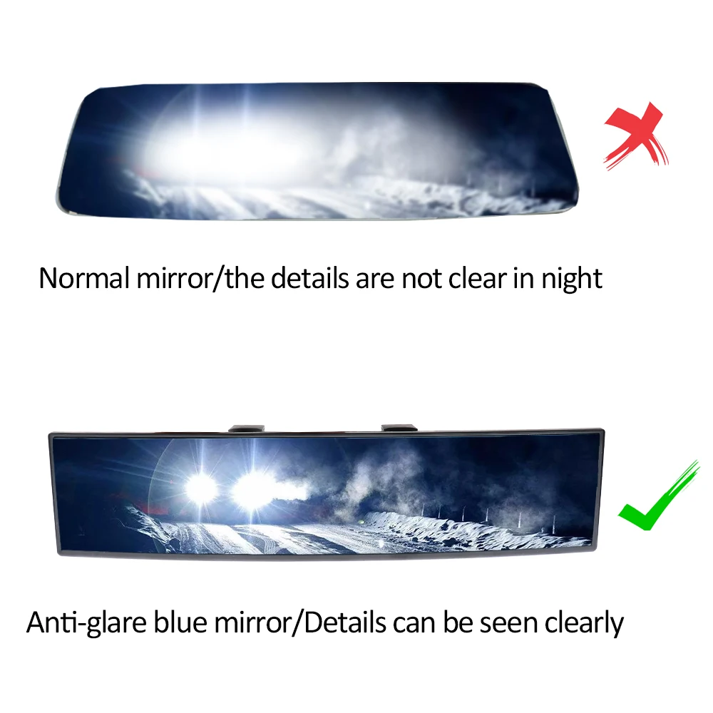 Anti-glare Car Interior Accessories Car Rear View Mirror Angle Panoramic Baby Rearview Mirror 300mm Large Vision