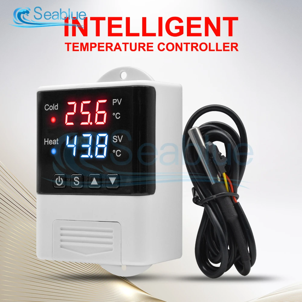 DTC2210 AC 110V-220V LED Digital Thermoregulator Thermostat Temperature Controller Cooling Heating Switch DS18B20 Sensor