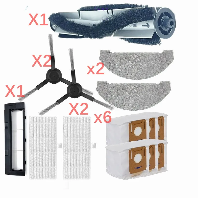 Mop Pads Dust Bags Side Brush Set For IMILAB V1 Accessories Roller  Filter   Wipe Kit Vacuum Parts