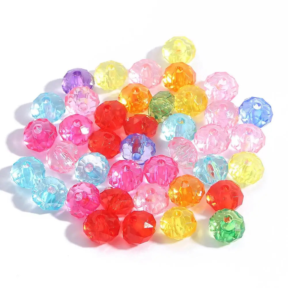 50-500pcs/lot 4mm/6mm/8mm/10mm Austria Faceted Bicone Crystal Acrylic Beads Loose Spacer Round Beads For DIY Jewelry Making