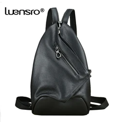 Multifunction Shoulder Bag Men Leather Crossbody Bags for Men Genuine Leather Chest Bag Men High Quality Small Backpack Day Pack