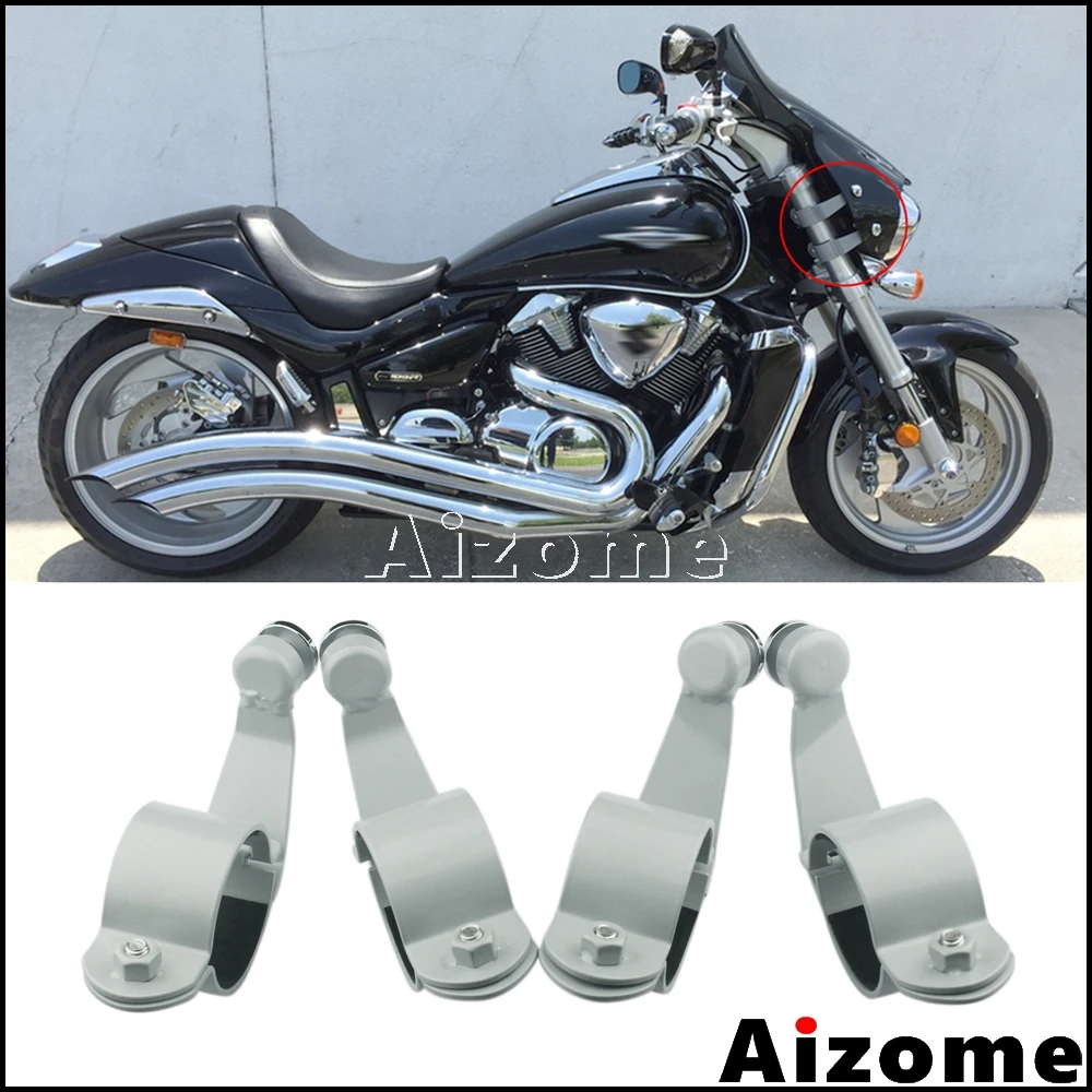 

1 Set Motorcycle Steel Windscreen Mount Clamps For Suzuki 2006-2014 Boulevard M109R M50 M90 Boss M109 Windshield Mount Brackets