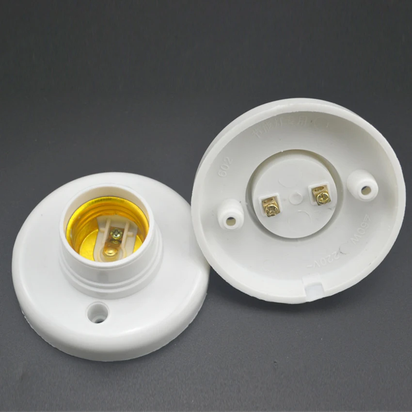พลาสติกเดสก์ท็อปฐานโคมไฟ250V 6A ทองแดงฐานผู้ถือ E27สกรูฐานหลอดไฟสำหรับ LED Night light โคมไฟฆ่าเชื้อโรค