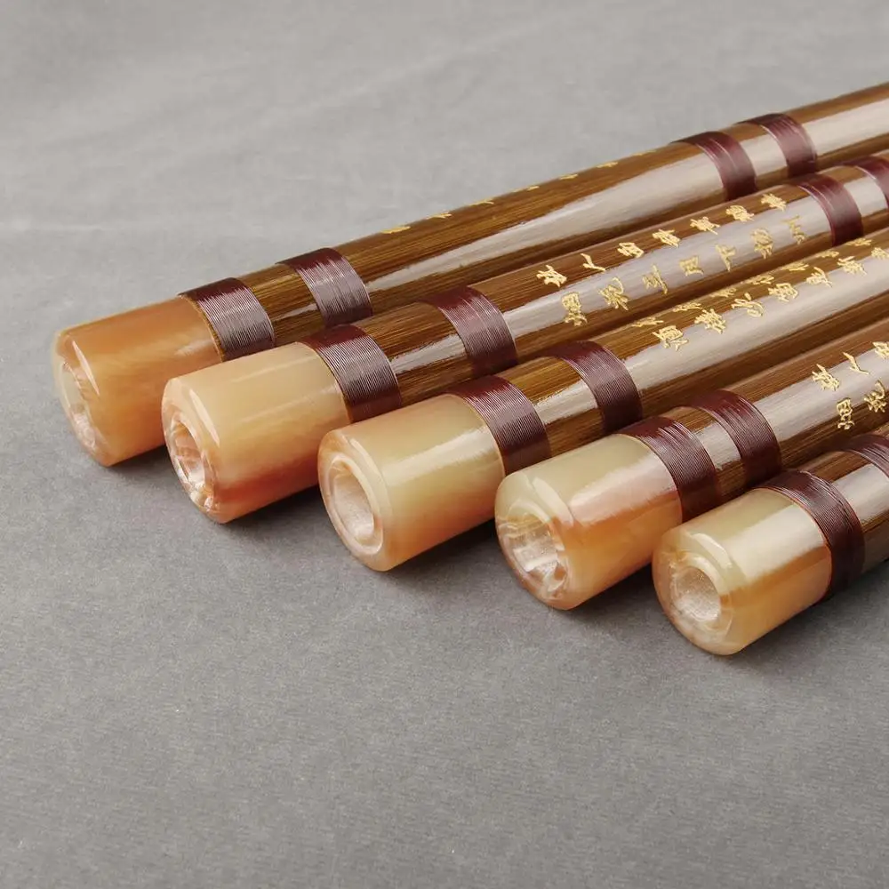 Handmade Bamboo Flute, CDEFG Key, Brown, WoodwindDizi with Line, Suitable for Beginners