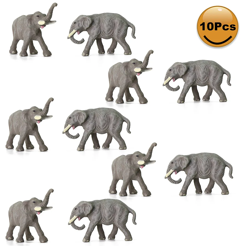 Evemodel AN15004 10pcs N Scale 1:160 Elephant PVC Well Painted Animals Model Railway