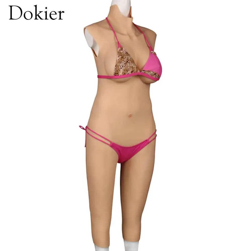 Dokier Fake Vagina Artificial Boobs Realistic Silicone Breasts Bodysuit For Crossdresser Shemale Transgender Drag Queen Tit