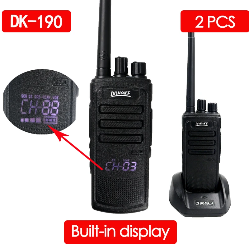 Walkie-talkie portátil donke 9058, rádio de comunicação bidirecional, frequência portátil, 2 peças, transmissor de caça