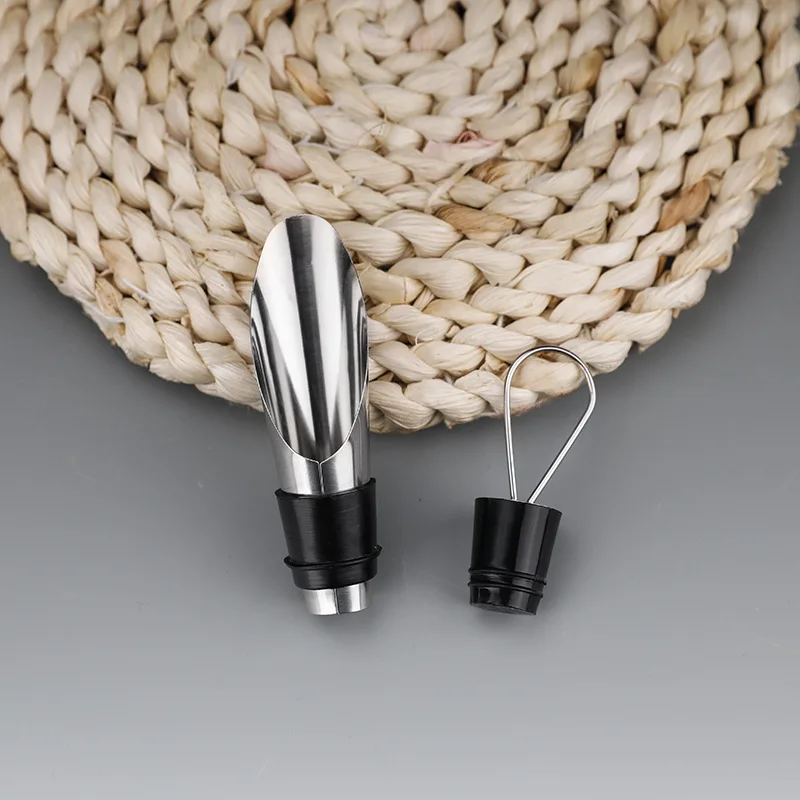 4Pcs 2 In 1 Splendid Wine Stopper Red Wine Pouring Tool Stainless Steel Wine Bottle Stoppers Funnel Pourer Wine Bottle Pourer