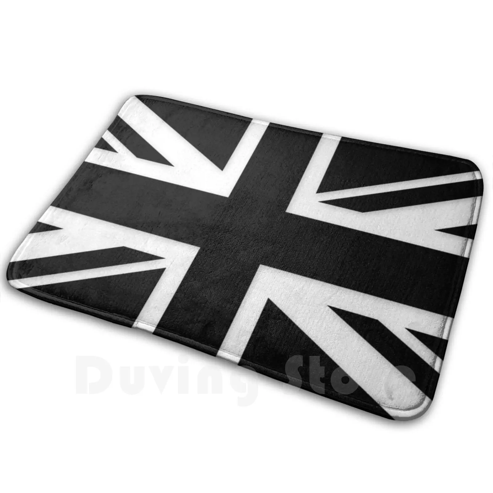 Black And White Uk Union Jack Flag Carpet Soft Non-Slip Mat Rug Carpet Cushion Flag Cool Retro Face Swag Awesome Vibes