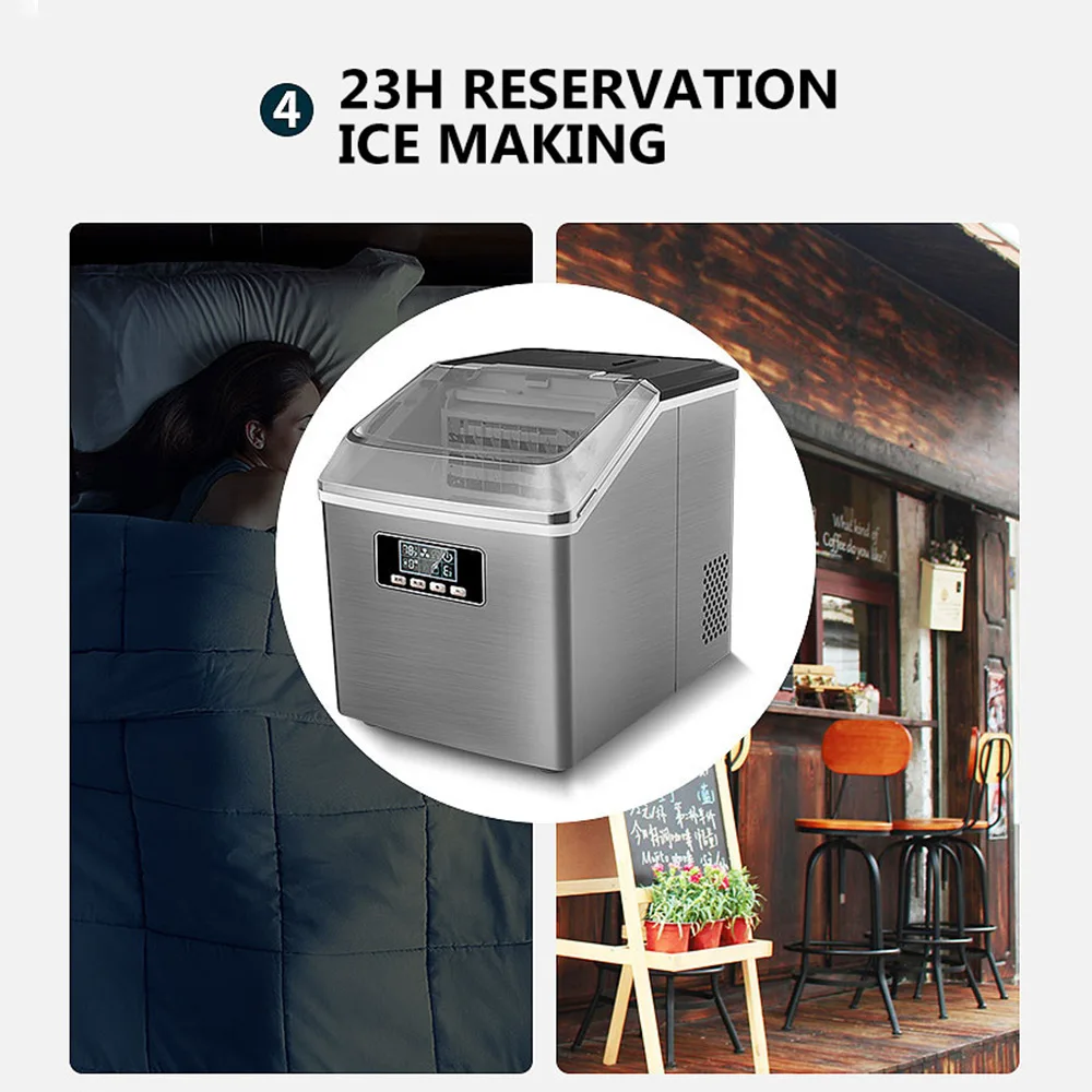 Macchina per fabbricare il ghiaccio del cubo commerciale macchina per fare il ghiaccio del negozio di tè al latte piccola macchina automatica per fabbricare il ghiaccio del cubo della famiglia
