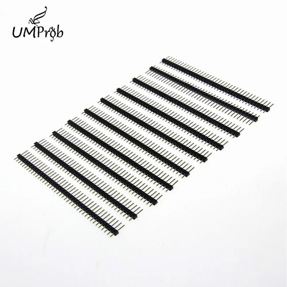 10PCS 40 Pin 1x40 Single Row Male 2.54 Breakable Pin Header Connector 40pin Strip For Arduino