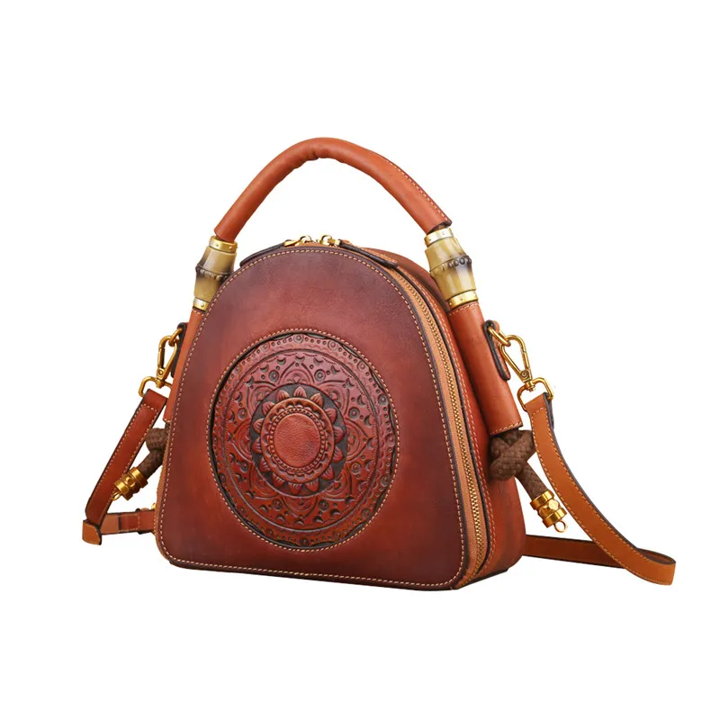 Nesitu-Bolso pequeño de piel auténtica para mujer, bandolera de hombro, color marrón, gris y Rojo Vegatable, M3217