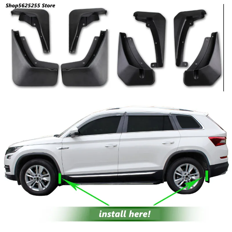 

Car Mudflaps for Skoda Kodiaq 2021 2020 2019 2018 2017 Accessories Splash Guards Mud Flaps Front Rear Mudguards Fender