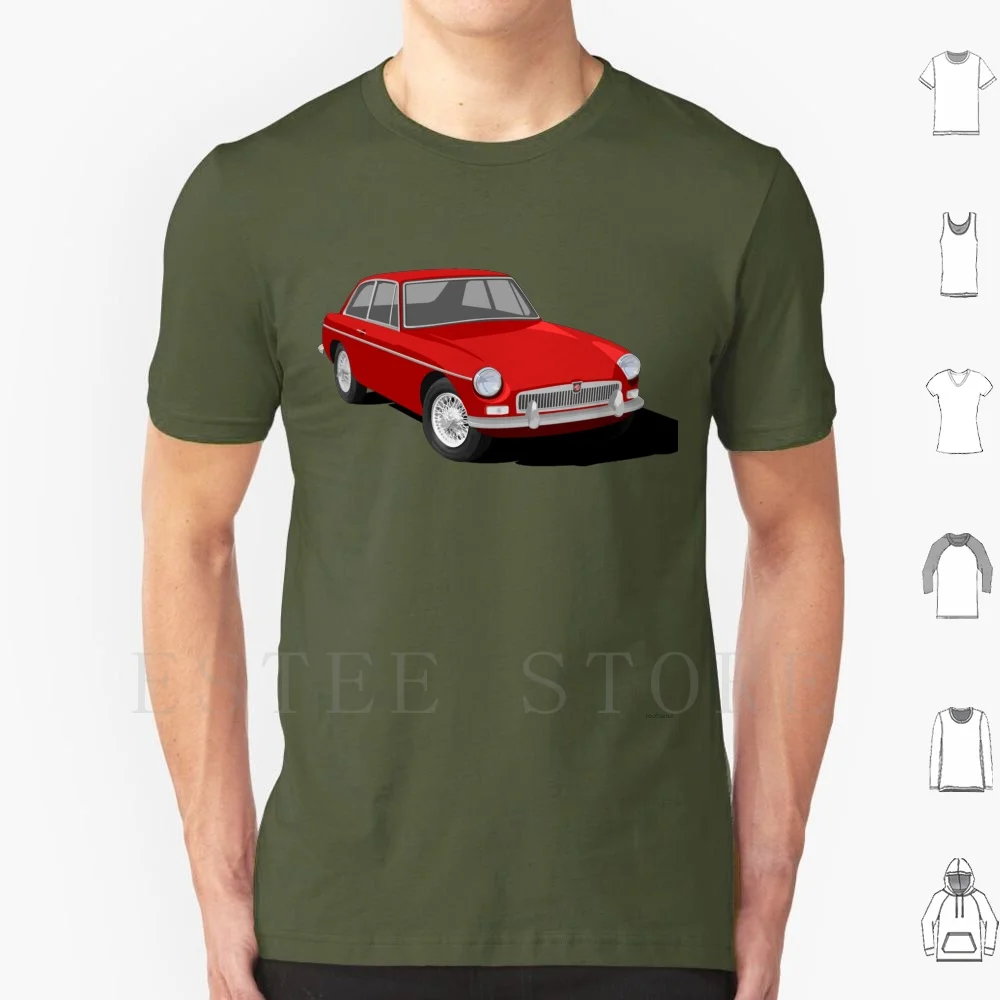 Mgb Gt diseño gráfico-Camiseta roja de algodón para hombre 6xl Mgb Midget Mga Mg Sprite Austin Maxi Healey Tvr Lotus Mini Cooper Classic