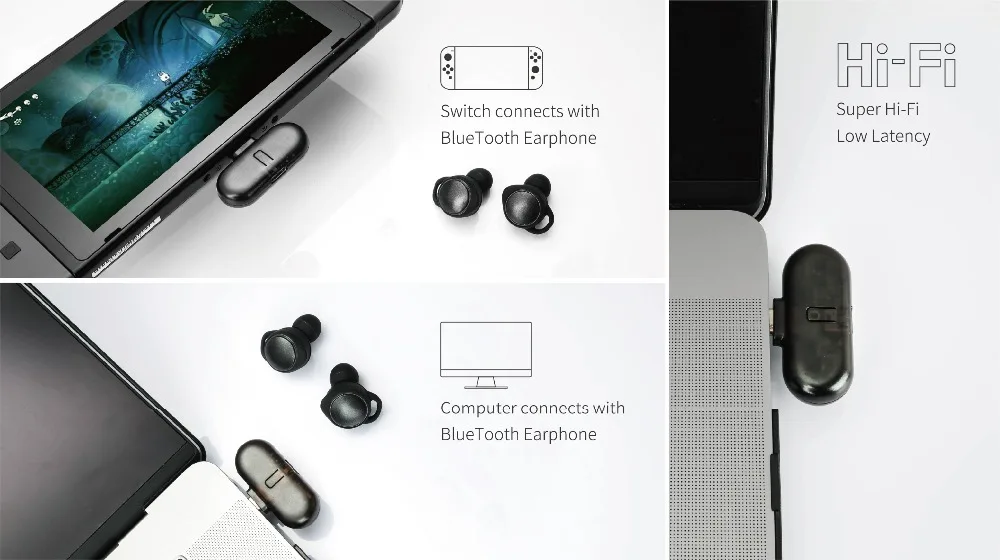 Gulikit-Adaptador de Audio con Bluetooth Route + Pro, transceptor inalámbrico, adaptador USB C para Nintendo Switch, PC, compatible con Chat de voz en el juego