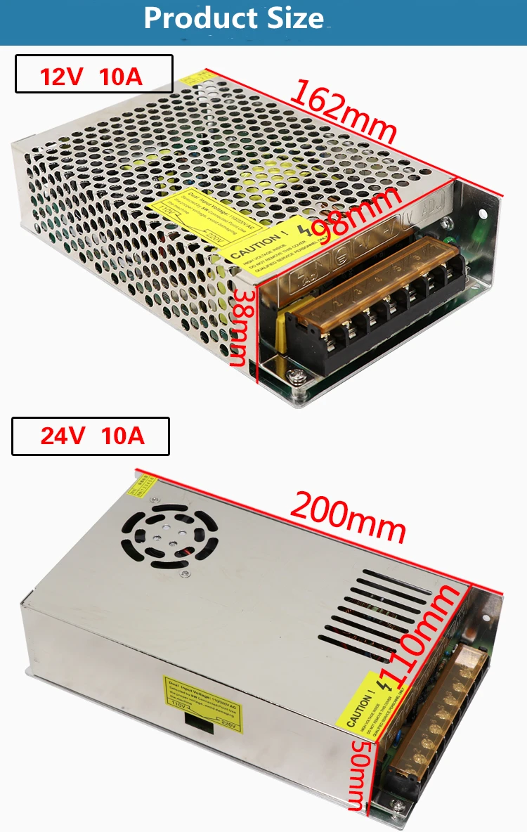 220 فولت التيار المتناوب امدادات الطاقة 12V24V10A قابل للتعديل تحويل التيار الكهربائي AC110V/220 فولت إلى 12V24V الأمن LED التيار الكهربائي