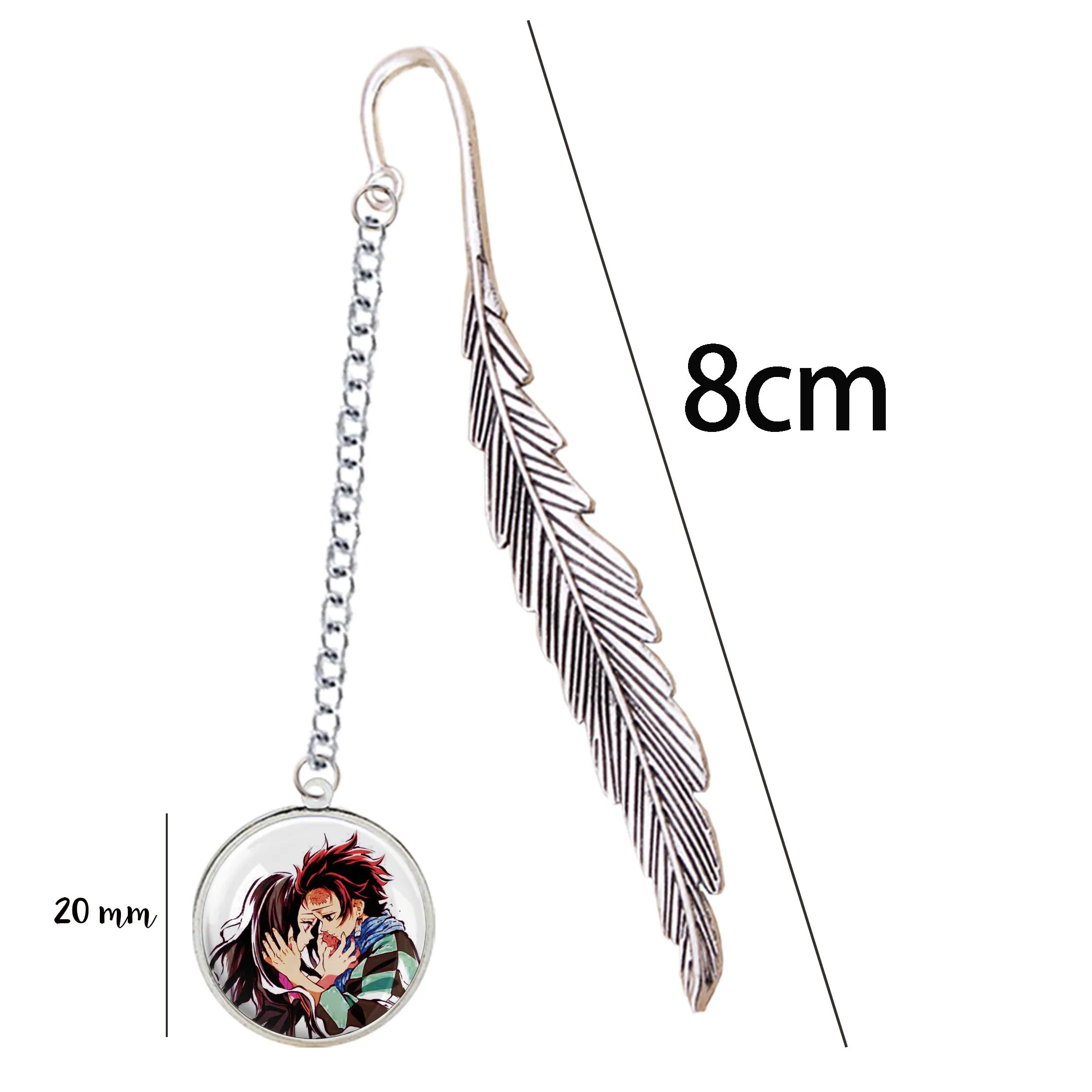 8CM Anime Bookmark Demon Slayer Kimetsu No Yaiba Manga Pendant Kamado Nezuko Tanjirou Harajuku Graphi Cosplay Prop For Notebook