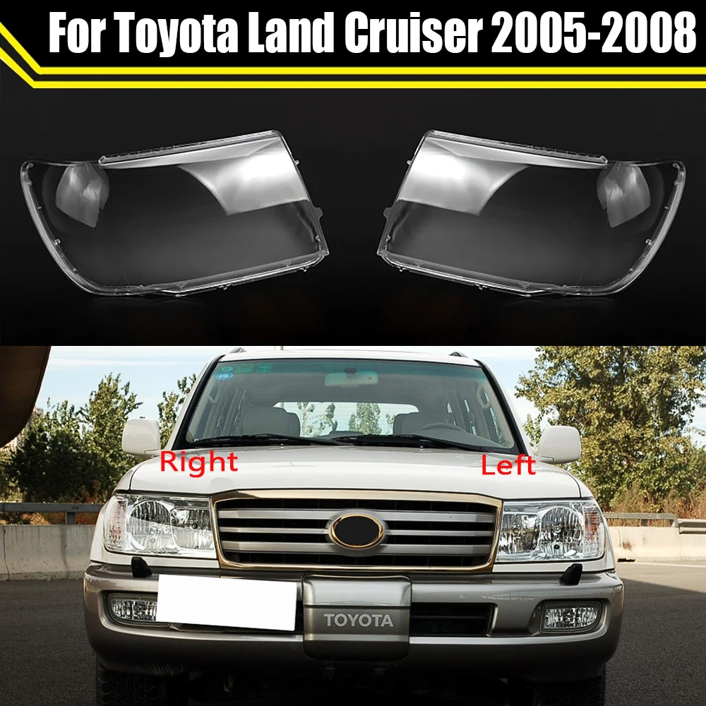 

Car Transparent Lampshades Lamp Lens Glass Shell Headlight Cover Auto Case Headlamp Caps For Toyota Land Cruiser 2005 ~ 2008