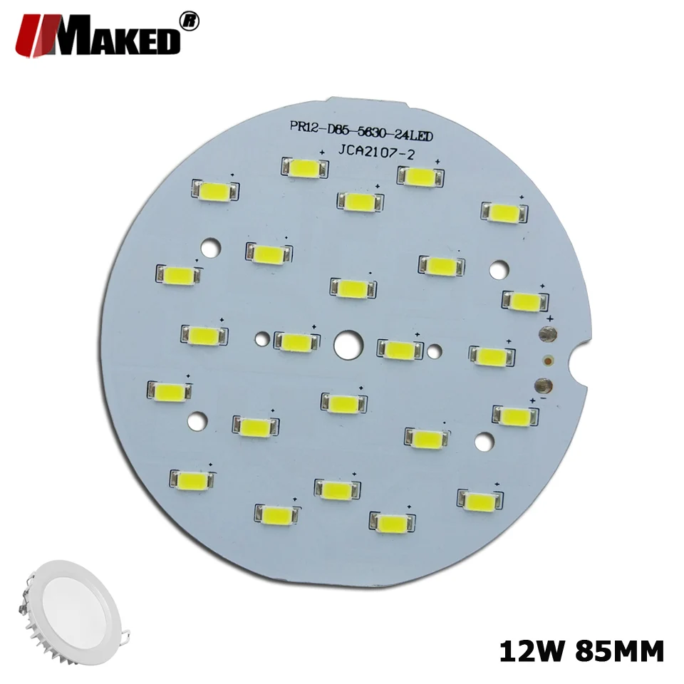 

5/10/20Pc LED PCB 12W D85mm LED Downlight Aluminum Plate Lighting Heatsink SMD5730 110lm/W Round Light Source For Ceiling Lamps