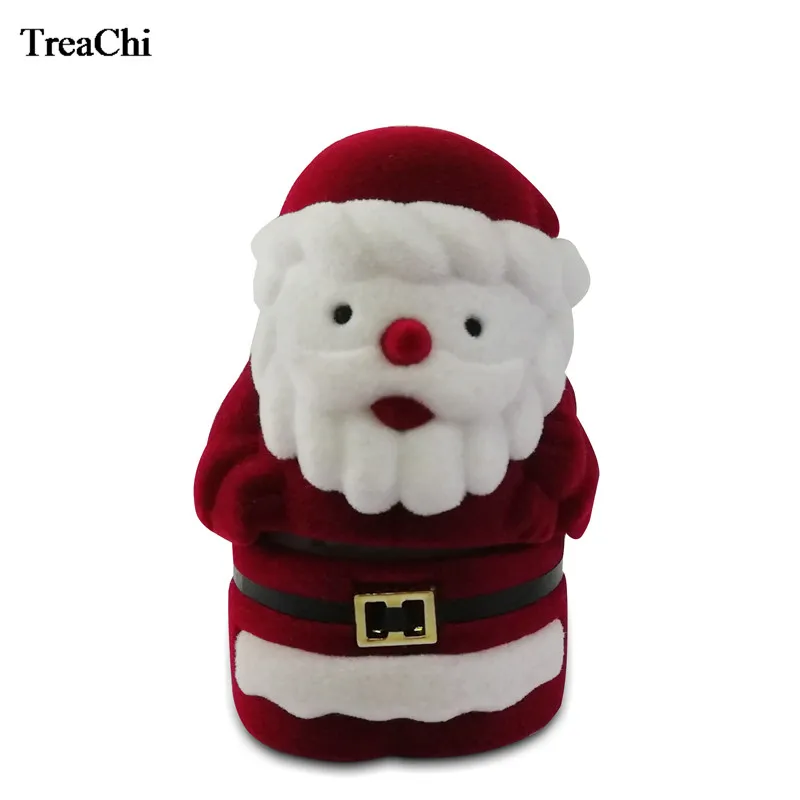 Christmas Ring Box Necklace Jewelry Casket Lovely Santa Claus Earring Ring Present Storage Jewelry Organizer Gift Box