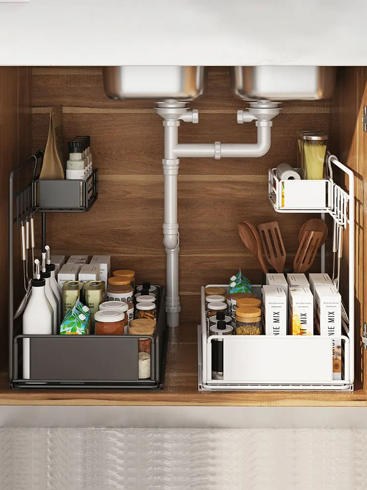 CX Kitchen Sink Rack Layered Storage Pull-out Storage Rack