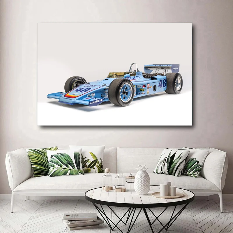 Supercar AAR Eagle 1975 Indianapolis 5Formula One Racing Car Posters and Prints Canvas Wall Art Paintings for Living Room Decor