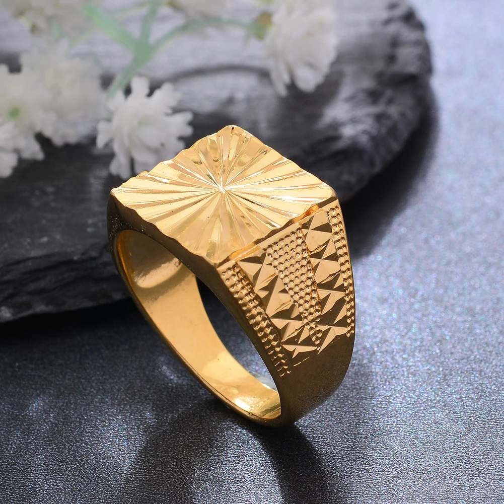 Africa Jewelry Indian Ring African Gold Color Rings For Man Women Wedding Ring Gifts