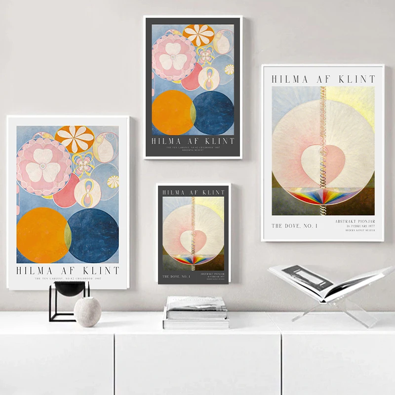 Hilma af Klint Museum Exhibition Posters and Prints Swedish Abstract Female Painter Artwork Canvas Painting Wall Pictures Decor