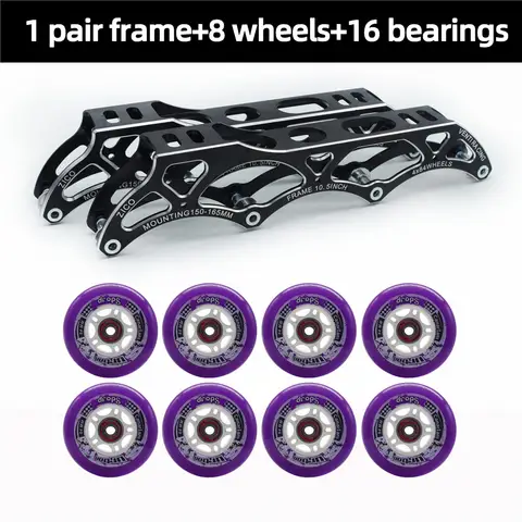 대형 휠 슬라롬 롤러 스케이트 베이스 프레임, 스트리트 로드 FSK 인라인 스케이트 휠 ILQ-11 84, 4x84mm, 150mm, 165mm, 마운트 슬롯 84mm, 84A