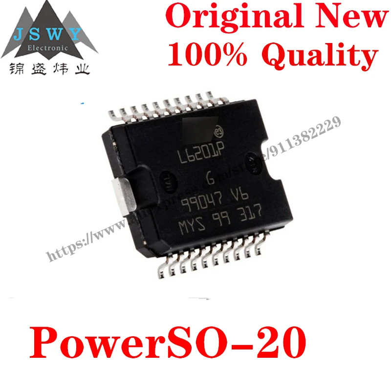 10~100 PCS L6201P PowerSO-20 Motor/Motion/Ignition Controller and Driver IC Chip with for module arduino Free Shipping L6201P