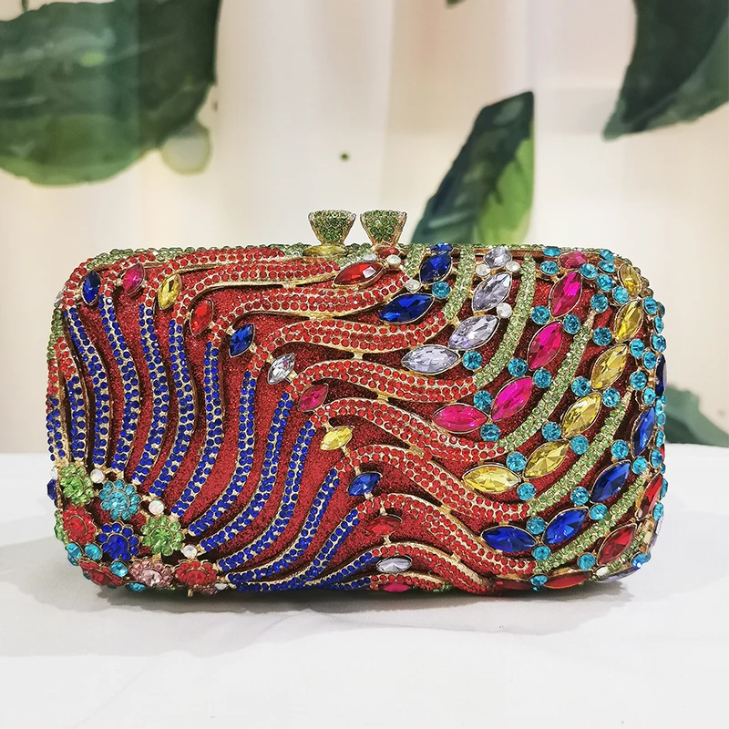 

New Arrival Silver/Gold Women Shoulder Bag Luxury High Quality Wave Shape Multicolored Lady Party Wedding Purse Money Handbag