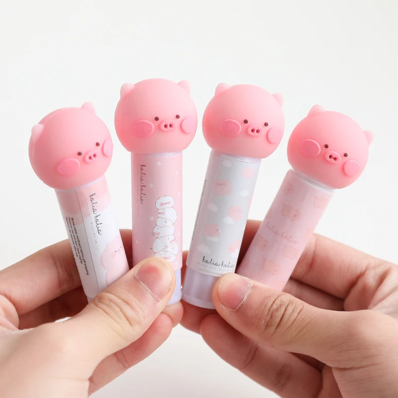 Pink Pig Solid Glue Stick Safe Formaldehyde Free High Viscosity Student DIY Manual Office Stationery Christmas Gift Random Color