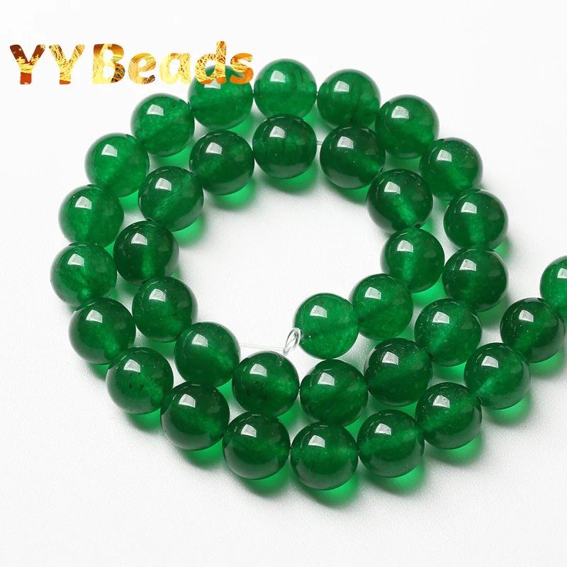 Natural Dark Green Chalcedony Jades Gem Stone Beads Loose Beads For Jewelry Making DIY Charms Bracelets 15\