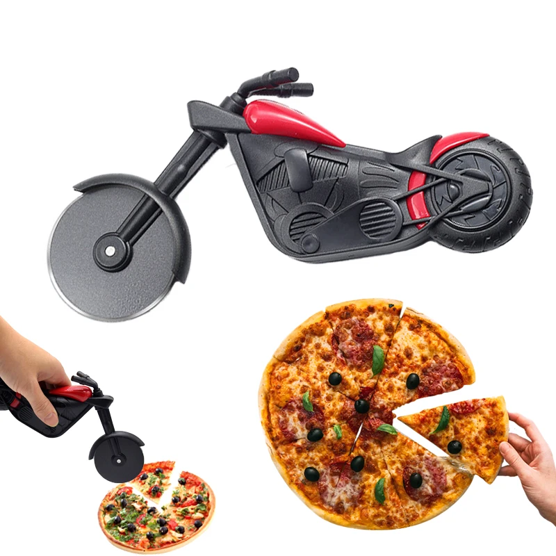 

Motorcycle Pizza Cutter Stainless Steel Pizza Wheel Cutter Motorbike Roller Pizza Chopper Slicer Kitchen Accessories