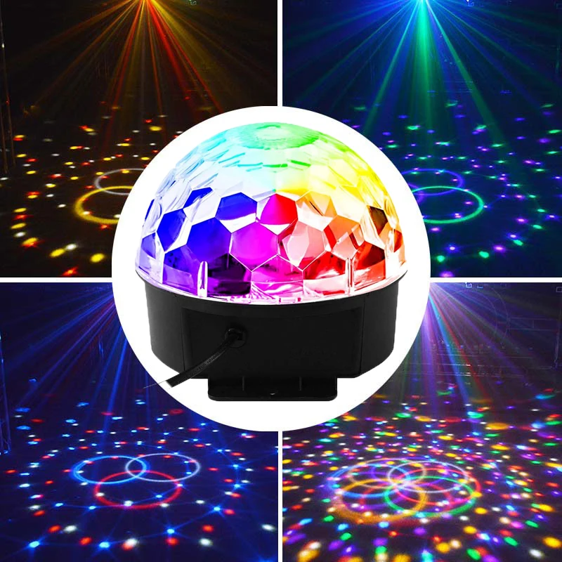 LED Disco Light Magic Ball 6 Colors Stage Effect Light Sound Activated Laser Projector For Home DJ Party KTV Bar Decoration 2022