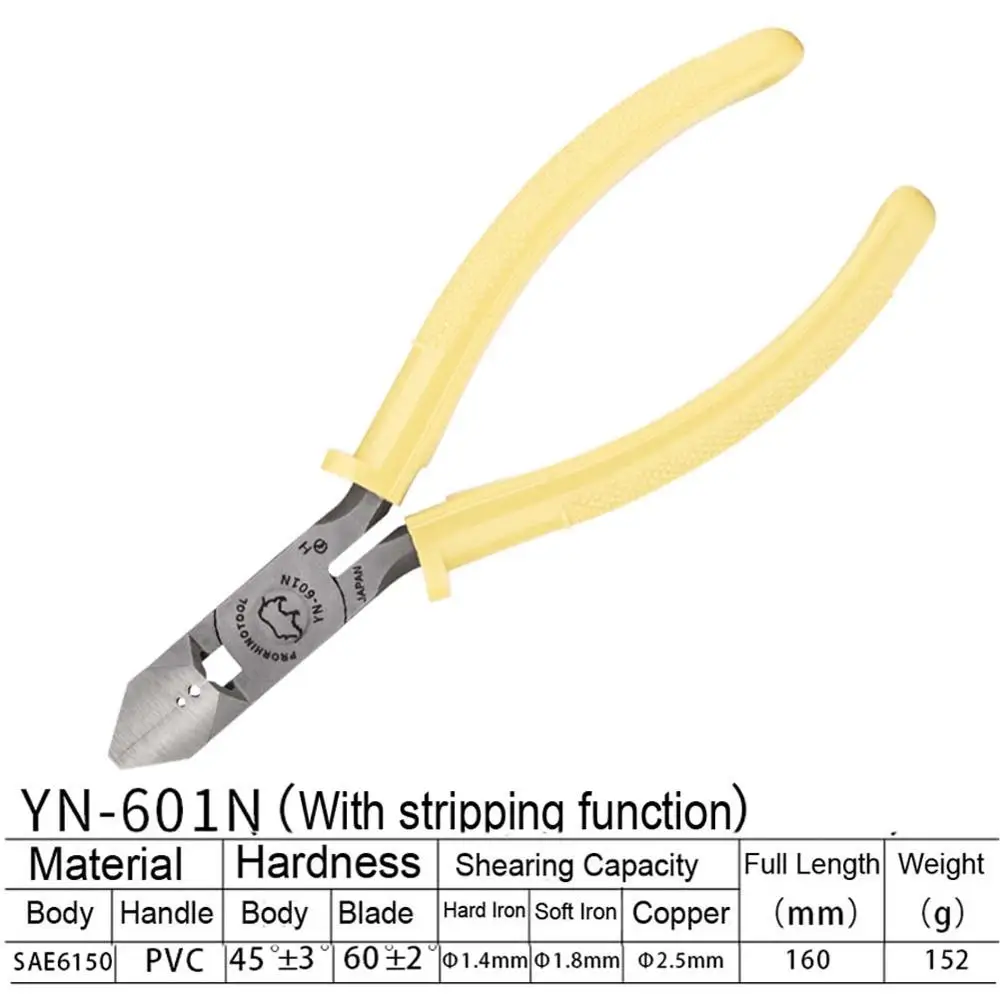 Jepang RHINO YN-601N Multi Alat 150Mm (6 Inci) diagonal Tang Super Keras untuk Wire Stripper Crimping Cutting Alat Perbaikan