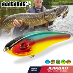 Hunthouse-señuelo duro de Pesca, cebos de hundimiento lento, lubina grande, Lucio, Leurre