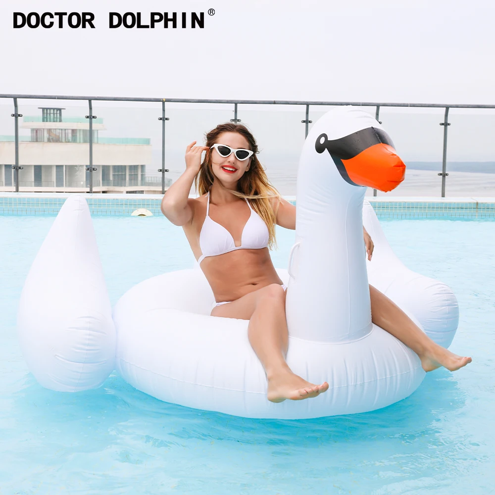 

Doctor Dolphin Inflatable Giant Swan Pool Floats, 177*165*110 cm White Swan Floats with Safety Handles, Water Party Theme Decor