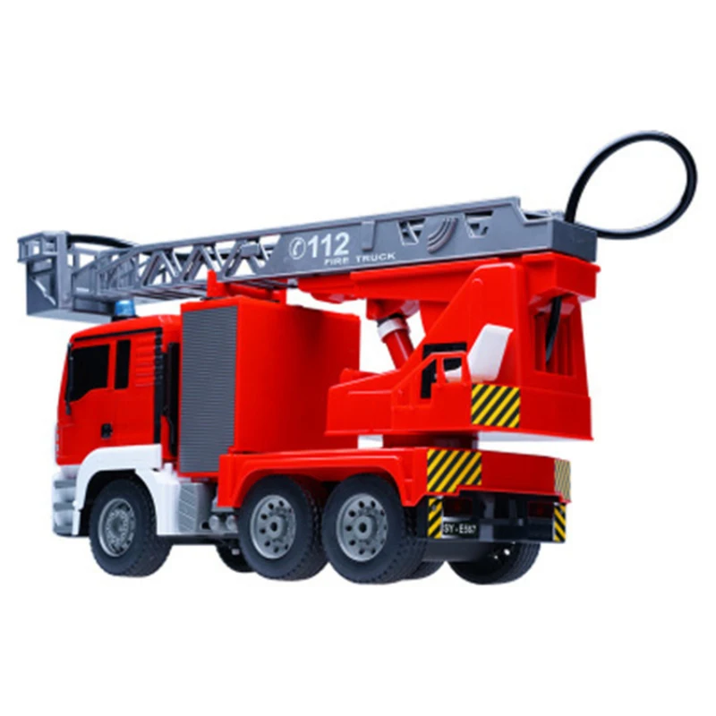 Large Simulation Water Jet Fire RC Truck Ladder Telescopic Workbench Rotating Water Spray Engineering Vehicle Toy GiftS