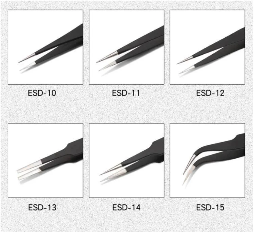 50PCS Anti-Magnetic Fine ESD- 11 TweezerสำหรับขนตาExtensiozersสแตนเลสสตีลเล็บRhinestone Nippersขายส่งMAKARTT