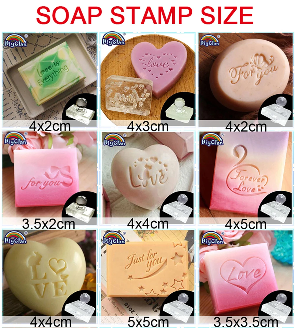 FOR YOU Serie Soap Stamp DIY Handmade Crafts Love Valentine\'s Day Wedding Decoration Soap Tools Transparent Resin Seal