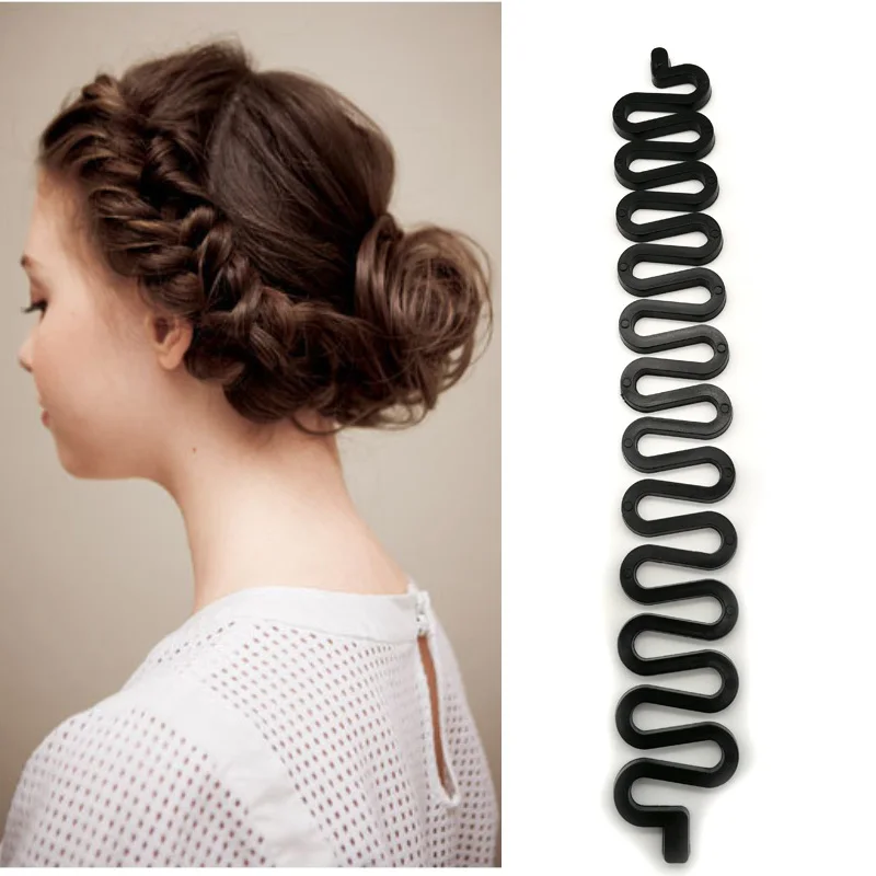 1Pc Fashion Fish Bond Waves Braider Tools Roller With Hair Twist Styling Black Bun Maker Magic Hair Braiding Tools