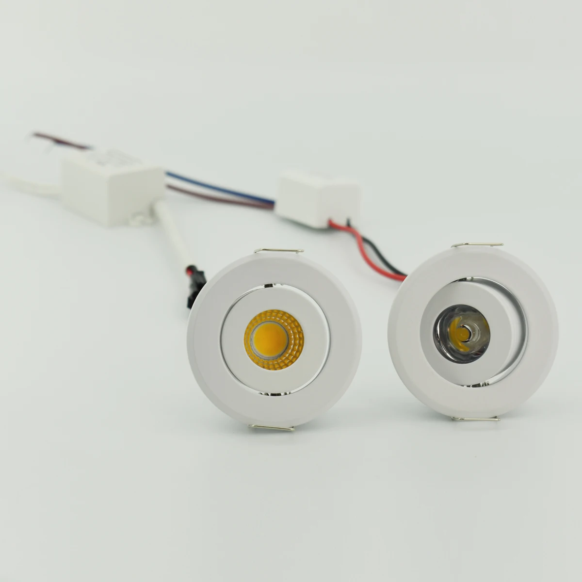 10pcs 1W COB 3W White Finish LED Downlight Recessed Spot Ceiling light Cut 40-45mm Full Aluminum