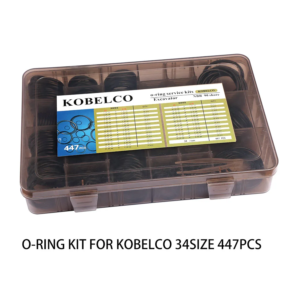 KIT de O-RING de sello de goma para excavadora, juntas tóricas NBR90 para CATERPILAR, KOBELCO, KOMATSU, HITACHI, SUMITOMO, VOLVO, DOOSAN, DAEWOO,