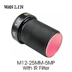 HD 5.0Megapixel 5MP 25mm M12 Action Sport Camera Lens with 650nm IR Filter 1/2