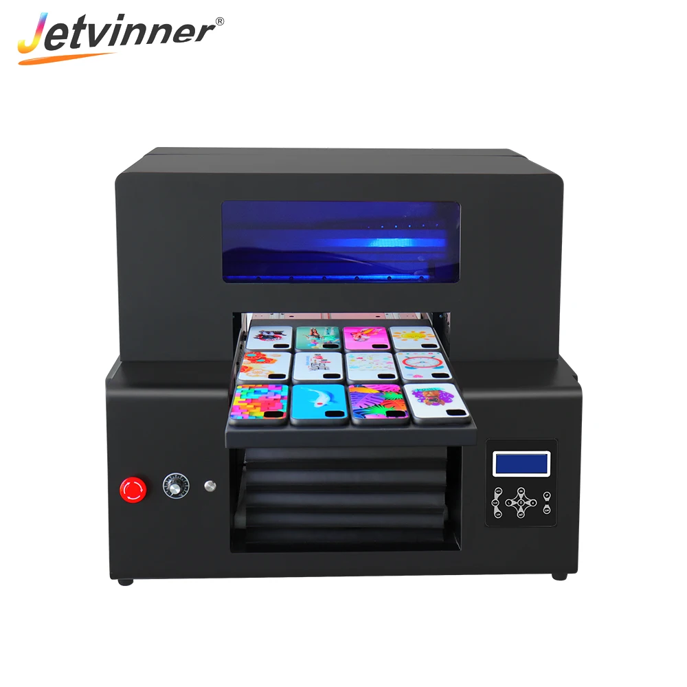 Jetvinner Automatische 12-Kleur Flatbed Uv Printer 3360 A3 + Size Inkjet Printing Machine Met Vernis Effect Voor Telefoon case Fles