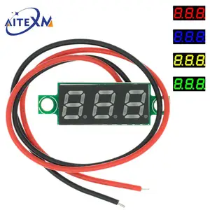 Цифровой мини-вольтметр, 0,28 дюйма, 2 провода, 3 провода, 2,5-40 В, измеритель напряжения с красным/синим/желтым/светодиодный ым светодиодным экраном