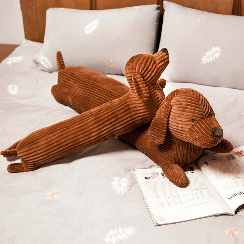 50~110cm Dachshund Dog Shape Plush Pillow Lifelike Stuffed Throw Cushion for Sofa Chair Home Decoration Long Dog Pillow Gift