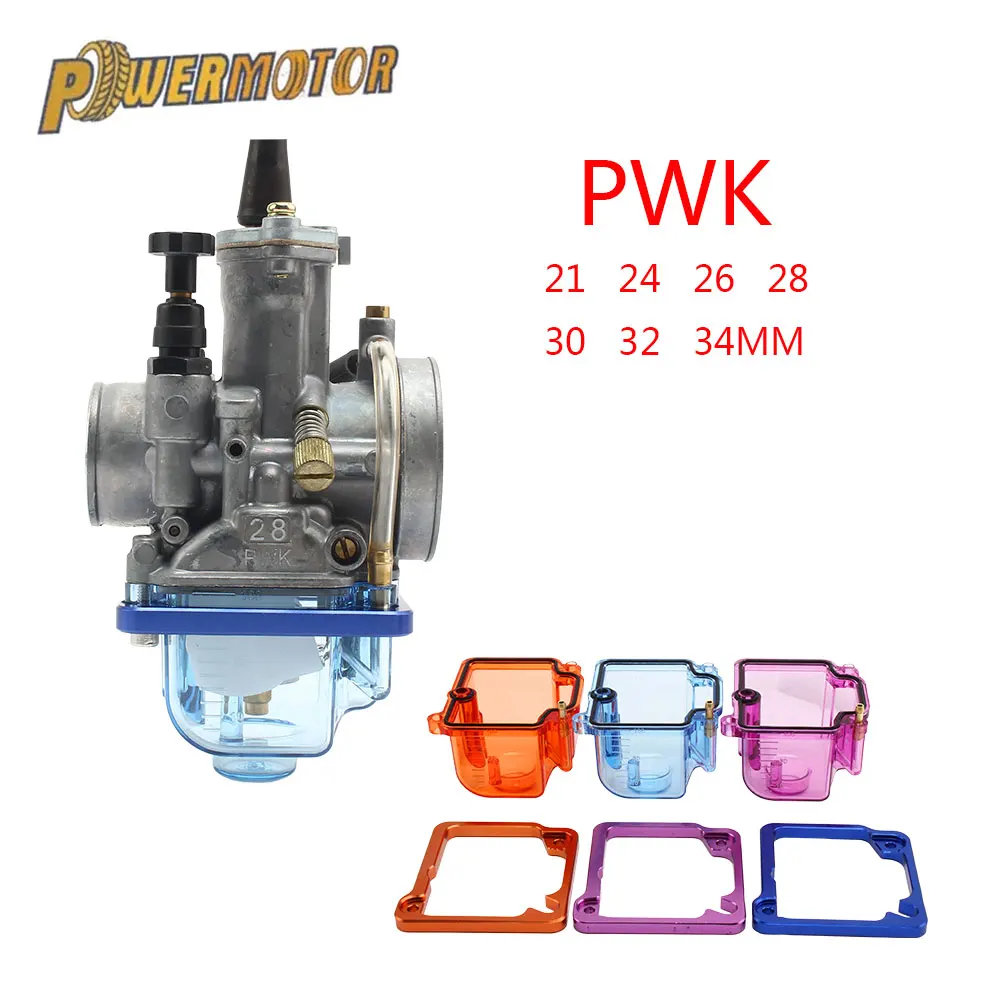 New PWK 21-34 blue/Purple/orange Nylon transparent Carburetor Lower Cover Bowl For PWK KSR OKO KOSO KEIHIN Carburetor